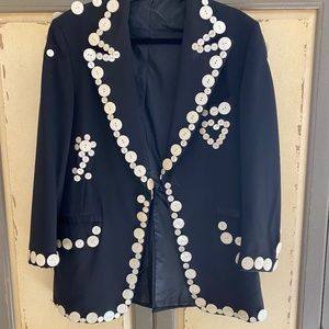 Vintage "One of a Kind" Blazer with Mother-of -Pearl Button Design